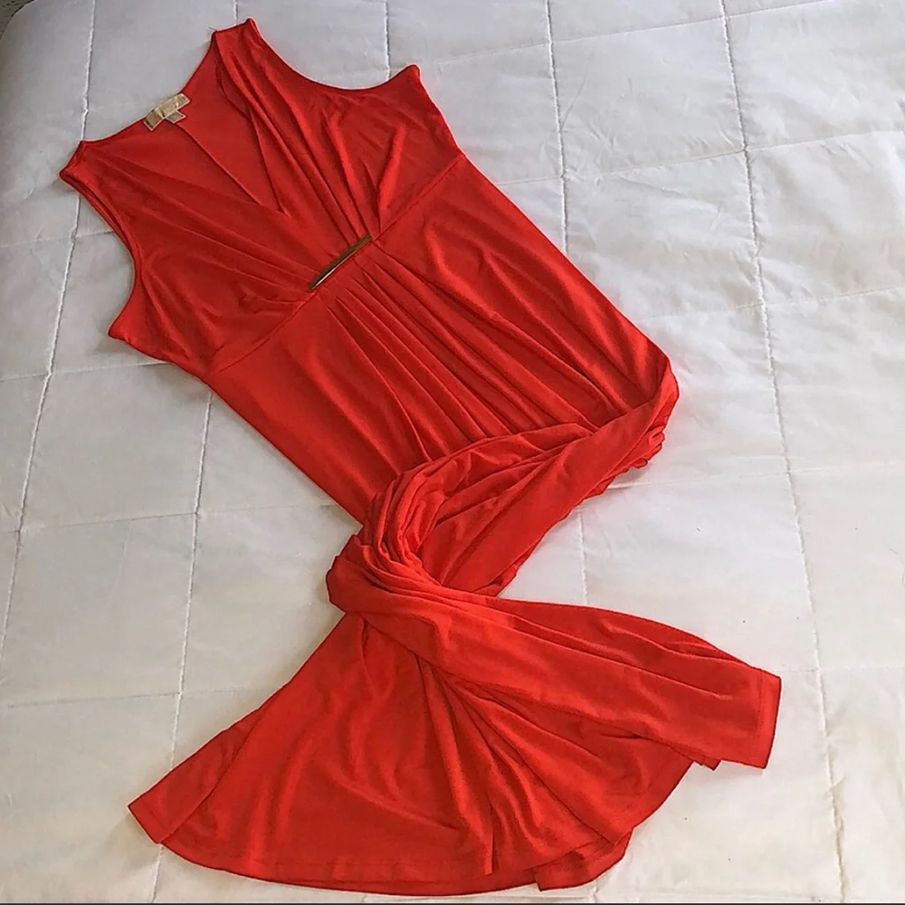 Women, Dress, Michael Kors, Medium, Apricot (Deep bright orange) - Picture 3 of 13